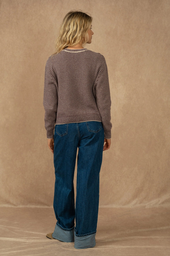 Striped Merino Wool Cardigan