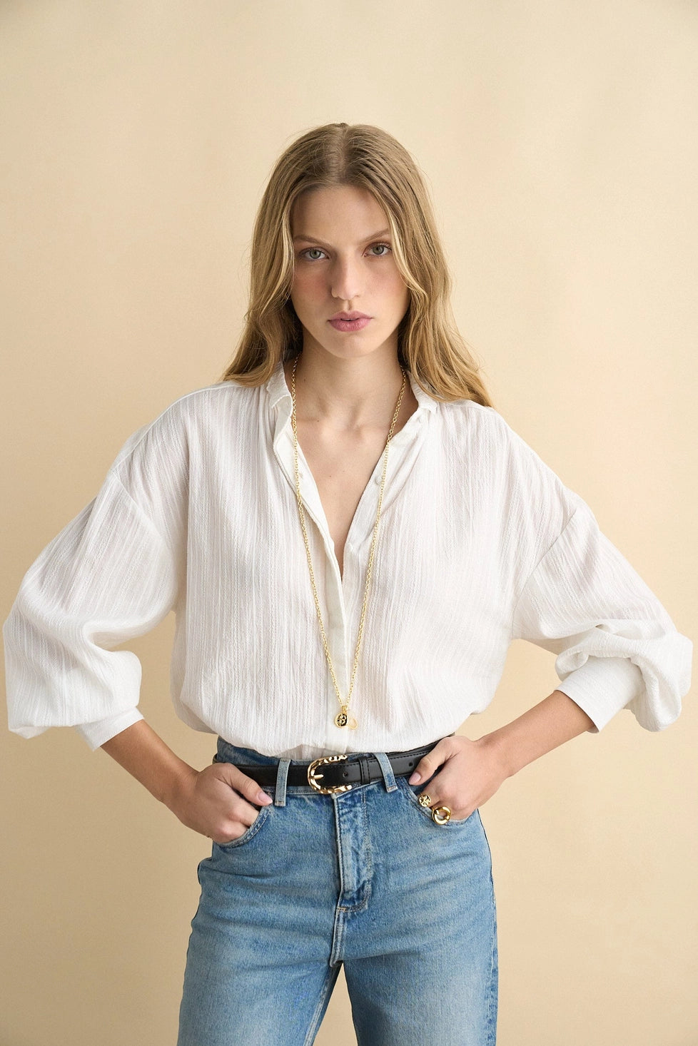 Alexa Jacquard Blouse