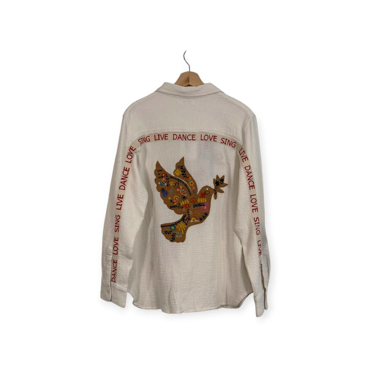 Peace and Love Embroidered Shirt