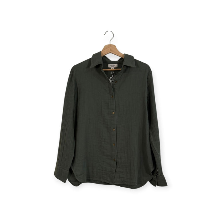 Embroidered Peace Button-up