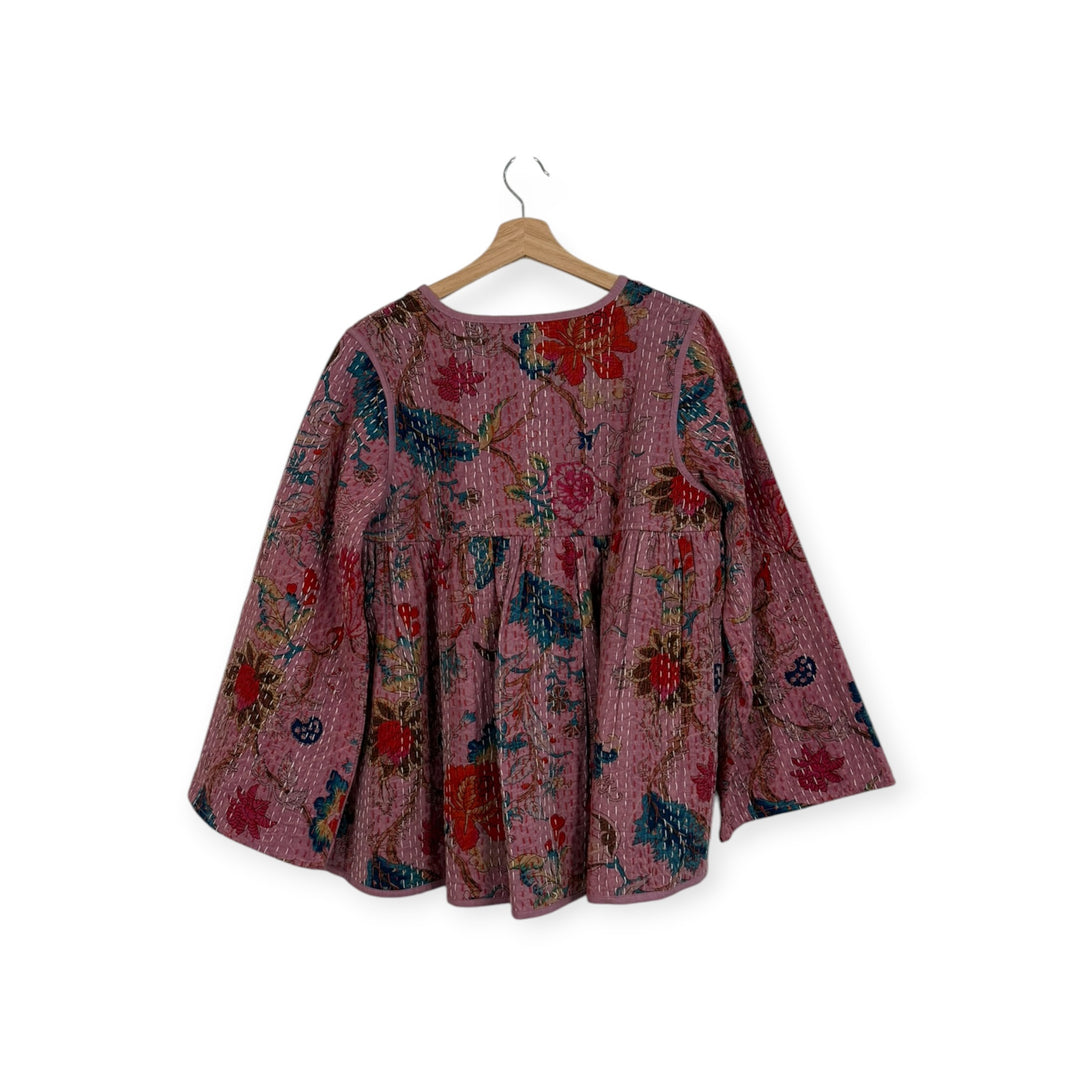 Quilted Floral Cardigan Jacket