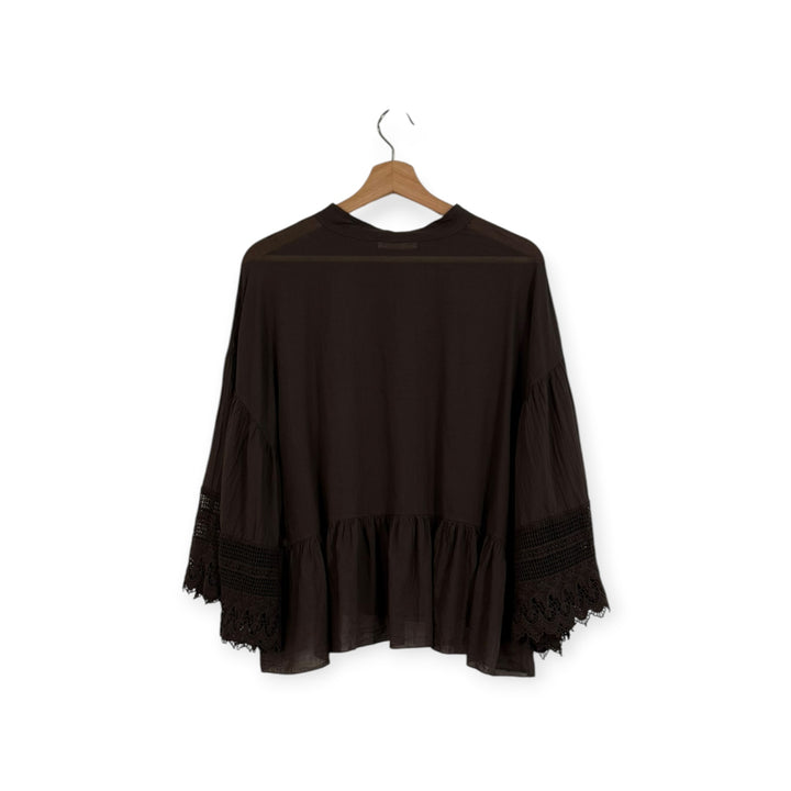 Cropped Button Boho Blouse