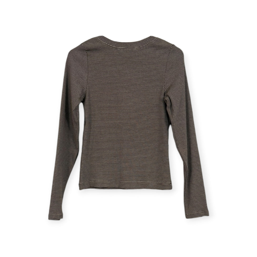 Brown Striped Button Cardigan