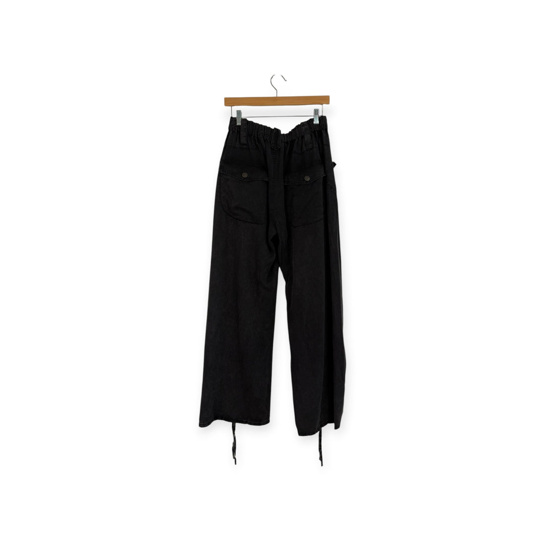 Drawstring Wide-Leg Cargo Pants