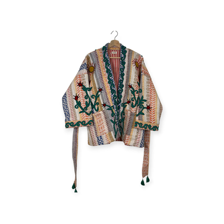 Boho Quilted Kimono Cardigan