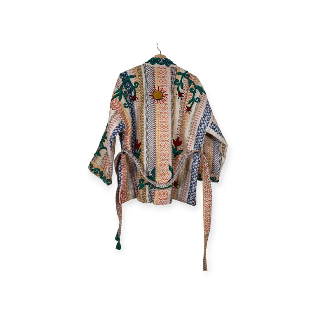 Boho Quilted Kimono Cardigan