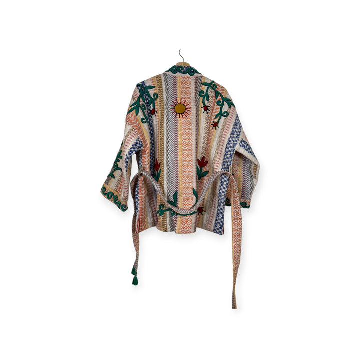 Boho Quilted Kimono Cardigan