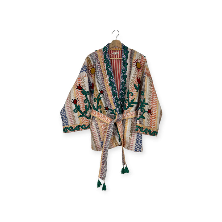 Boho Quilted Kimono Cardigan