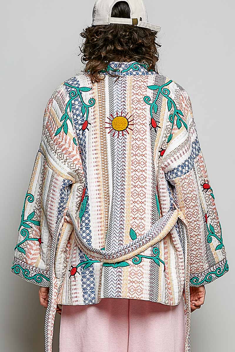 Boho Quilted Kimono Cardigan
