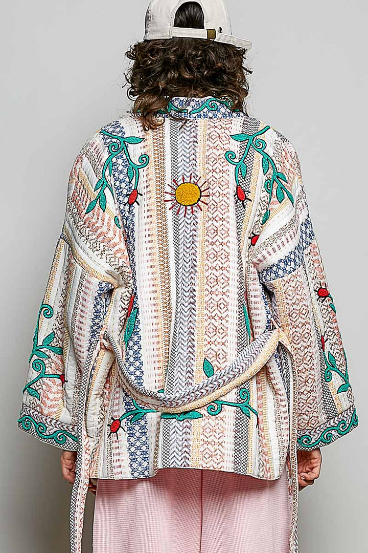 Boho Quilted Kimono Cardigan